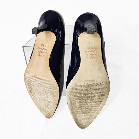 Boden Navy Patent Leather Women's Heels Size 36.5 EU 6/6.5 US - Picture 5 of 9
